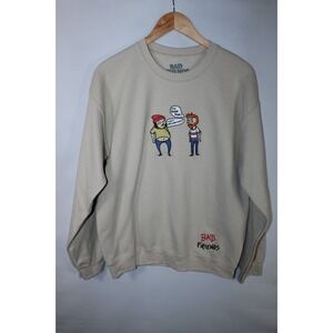 Bad Friends Unisex Medium Beige Bobby Lee Andrew Santino Embroidered Sweatshirt